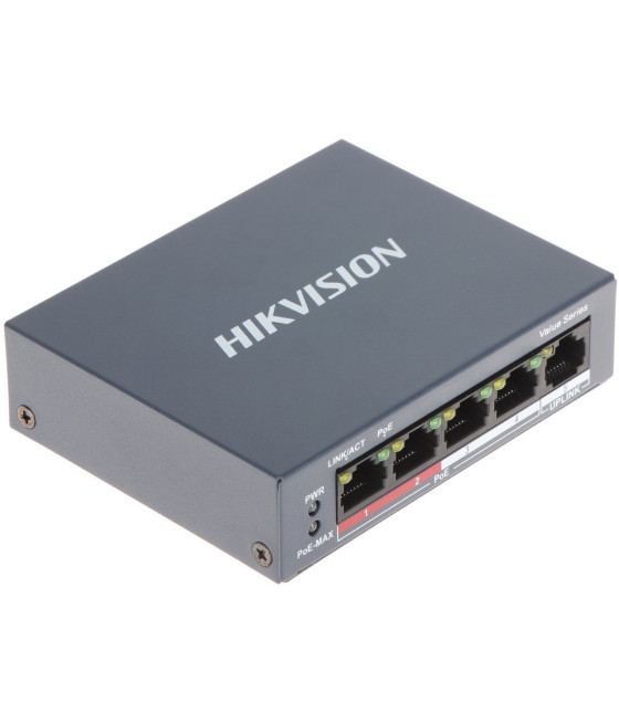 Hikvision DS-3E0105P-E/M(B) PoE Switch, 4x PoE, 35W